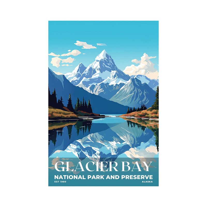 Glacier Bay National Park and Preserve Poster, Travel Art, Office Poster, Home Decor | S3